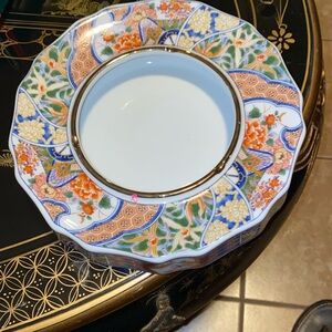 Vintage Signed IMARI Large Handpainted porcelain ASHTRAY bowl beautiful!